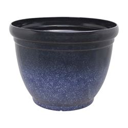 Landscapers Select PT-S028 Planter, 22 in Dia, Round, Resin, Blue, Satin 4 Pack 