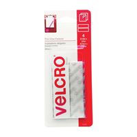 VELCRO Brand 91327 Fastener, 3/4 in W, 3-1/2 in L, Velcro, Clear, Pack of 6 