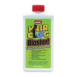 Whink 06216 Hair Clog Blaster, Liquid, Clear, Bleach, 18 oz Bottle 6 Pack 