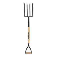 SEYMOUR S550 Forged Series 49077 Spading Fork, 8 in L Tines, 4 -Tine, Steel Tine, Hardwood Handle, 29 in L Handle 
