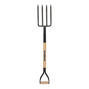 Seymour 49077 Spading Fork, 8 in L Tines, 4-Tine, Steel Tine, Hardwood Handle, 29 in L Handle