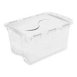 Sterilite 19148006 Storage Box, Plastic, Clear/White, 22-3/8 in L, 15-7/8 in W, 13-1/8 in H, Pack of 6 