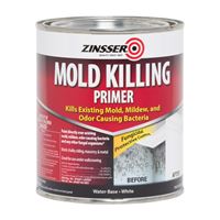 Zinsser 276087 Mold Killing Primer, Flat, White, 1 qt, Can, Pack of 4 