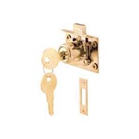 Defender Security U 10666 Drawer and Cabinet Lock, Keyed Lock, Steel, Brass 