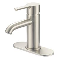 Boston Harbor FS6A0128NP Lavatory Faucet, 1.2 gpm, 1-Faucet Handle, 1, 3-Faucet Hole, Metal/Plastic, Brushed Nickel 