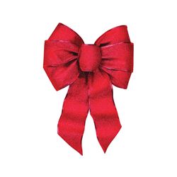 Holidaytrims 6166 Outdoor Bow Assortment, 1 in H, Velvet, Gold/Red/Silver, Pack of 12 