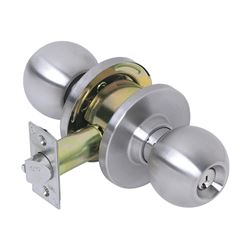 Tell Manufacturing Empire Series CL100008 Entry Ball Knob, Steel, Satin Chrome 