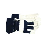 Boss 4196L Protective Gloves, Mens, L, Wing Thumb, Safety Cuff, Navy Blue 