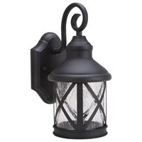Boston Harbor LT-H01 Single Light Outdoor Wall Lantern, 120 V, 60 W, A19 or CFL Lamp, Steel Fixture, Black Fixture 