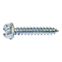 MIDWEST FASTENER 02930 Screw, #8 Thread, 2 in L, Coarse Thread, Hex, Slotted Drive, Self-Tapping, Sharp Point, Steel 