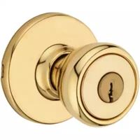 Kwikset 400T 3 RCAL RCSV1 Entry Knob, 3 Grade, Polished Brass, 2-3/8 to 2-3/4 in Backset 