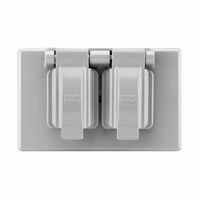 Eaton Wiring Devices S1962 Cover, 4-9/16 in L, 2-7/8 in W, Rectangular, Thermoplastic, Gray