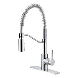 Boston Harbor FP4A0096CP Pull-Down Kitchen Faucet, 1.8 gpm, 1-Faucet Handle, 1, 3-Faucet Hole, Brass/Plastic/Zinc 