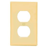 Eaton Wiring Devices BP5132V Wallplate, 4-1/2 in L, 2-3/4 in W, 1 -Gang, Nylon, Ivory, High-Gloss, Flush Mounting, Pack of 5 