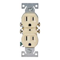 Eaton Wiring Devices C270V Duplex Receptacle, 2 -Pole, 15 A, 125 V, Push-in, Side Wiring, NEMA: 5-15R, Ivory 