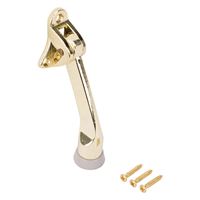 ProSource CL-230BB-PS Door Holder, 5-3/8 in L, 1-5/8 in W, 2 in H, Attaches to Door Mounting, Rubber/Zinc, Brass 
