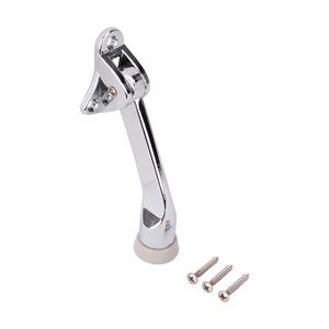 ProSource CL-230CH-PS Door Holder, 5-3/8 in L, 1-5/8 in W, 2 in H, Attaches to Door Mounting, Rubber/Zinc, Chrome