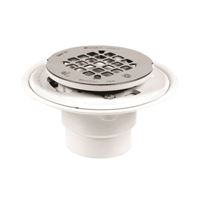 Oatey 42202 Shower Drain, PVC, White, For: 2 in, 3 in Pipes 