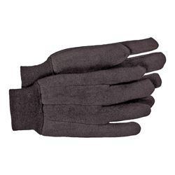 Boss 403L Protective Gloves, Mens, L, Straight Thumb, Knit Wrist Cuff, Cotton/Polyester, Brown 