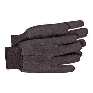 Boss 403L Protective Gloves, Men's, L, Straight Thumb, Knit Wrist Cuff, Cotton/Polyester, Brown