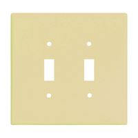 Eaton Wiring Devices 2149V-BOX Wallplate, 5-1/4 in L, 5.31 in W, 2 -Gang, Thermoset, Ivory 10 Pack 