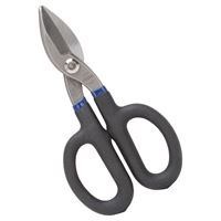 Vulcan TS-01407 Snip, 7 in OAL, 2 in L Cut, Straight Cut, Carbon Steel Blade, Non-Slip Grip Handle, Black/Blue Handle 