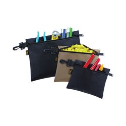 CLC Tool Works Series 1100 Zipper Bag, 1-Pocket, Polyester, Black/Khaki 
