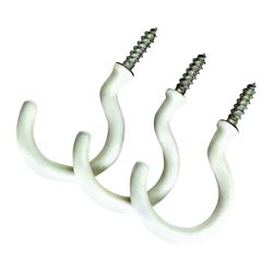 Landscapers Select GB0263L Storage Hook, 1-27/64 L, 2-3/4 in H, Steel, White, White, Wall Mount Mounting 