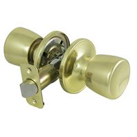 ProSource TS730BRA4V Lockset, Knob Handle, Metal, Polished Brass, 2-3/8 to 2-3/4 in Backset, 44 x 57 mm Strike 