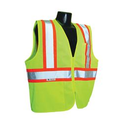 Radians SV22-2ZGM-M Economical Safety Vest, M, Unisex, Fits to Chest Size: 26 in, Polyester, Green, Zipper 