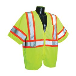RADWEAR SV22-3ZGM-L Safety Vest, L, Polyester, Green/Silver, Zipper Closure 