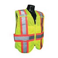 RADWEAR SV24-2ZGM-3X/5X Safety Vest, 3XL/5XL, Polyester, Green/Silver, Zip-N-Rip Closure 