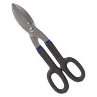 Vulcan TS-01412 Snip, 12 in OAL, 3 in L Cut, Straight Cut, Carbon Steel Blade, Non-Slip Grip Handle, Black/Blue Handle 