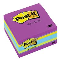 Post-it 2027 Sticky Note Cube, Assorted Bright, 500-Sheet 