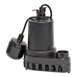 Superior Pump 92370 Sump Pump, 4.1 A, 120 V, 0.33 hp, 1-1/2 in Outlet, 48 gpm, Thermoplastic 