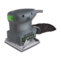 Genesis GPS2303 Palm Sander, 1.3 A, 1/4 in Sheet, Includes: Dust Collection Bag, Paper Punch and Sandpaper Assortment 