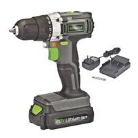 Genesis GLCD2038A Drill/Driver, Battery Included, 20 V, 1.5 mAh, 3/8 in Chuck 