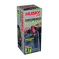 Husky HK39DSE27B Contractor Yard Bag, 39 gal Capacity, Black 