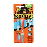 Gorilla 7800109 Super Glue, Liquid, Irritating, Straw/White Water, 3 g Tube 