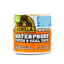 Gorilla 101895 Patch and Seal Tape, 4 in W, 10 ft L, White 