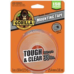 Gorilla TOUGH & CLEAR 6036002 Mounting Tape, 150 in L, 1 in W, Clear 