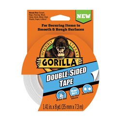 Gorilla 100925 Double Sided Tape, 8 yd L, 1.41 in W, Gray 