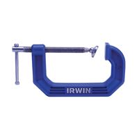 Irwin 225105 C-Clamp, 10 lb Clamping, 5 in Max Opening Size, 3-1/4 in D Throat, Steel Body, Blue Body 