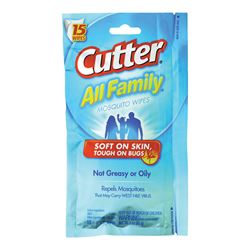 Cutter ALL FAMILY HG-95838 Mosquito Wipe, 3 oz, White, Alcohol 