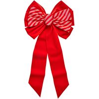Holidaytrims 6597 Bow Red Velvet Candycane, 11 Loops 12 Pack 