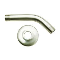 Plumb Pak PP825-10BN Shower Arm with Flange, 1/2 in Connection, IPS, 6 in L, Brass, Brushed Nickel 