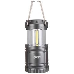 PowerZone LP-6378-COB Collapsible Camping Lantern, LED Lamp, White Light, ABS, Silvery Black Gun-Metal Finish, Pack of 6 