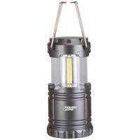 PowerZone Collapsible Camping Lantern, LED Lamp, White Light, ABS, Silvery Black Gun-Metal Finish, Pack of 6 