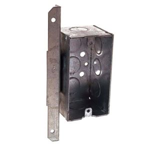 Raco 671 Handy Box, 1-Gang, 8-Knockout, 1/2 in Knockout, Galvanized Steel, Gray, Bracket