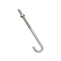 National Hardware 2195BC Series N232-900 J-Bolt, 1/4 in Thread, 3 in L Thread, 6 in L, 100 lb Working Load, Steel, Zinc, Pack of 10 